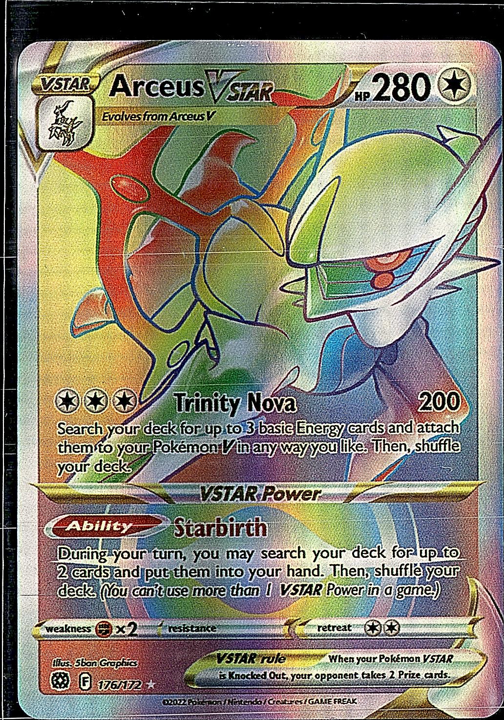 SWSH09: Brilliant Stars #176/172 Arceus VSTAR (Secret) (176)