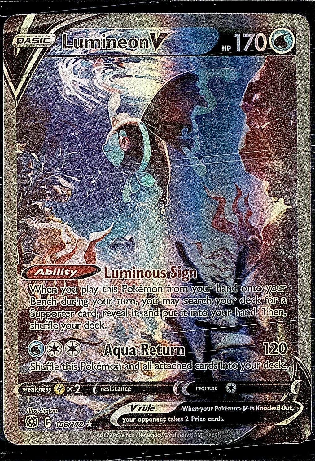 SWSH09: Brilliant Stars #156/172 Lumineon V (Alternate Full Art)