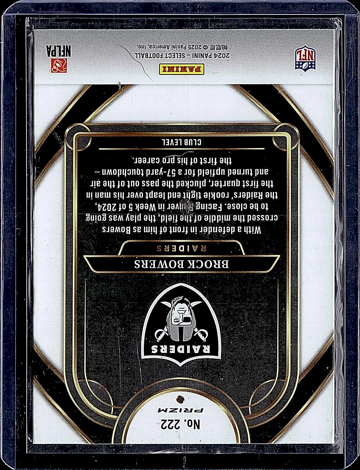 2024 Panini Select #222 Brock Bowers Blue & Orange Prizm Shock #/35