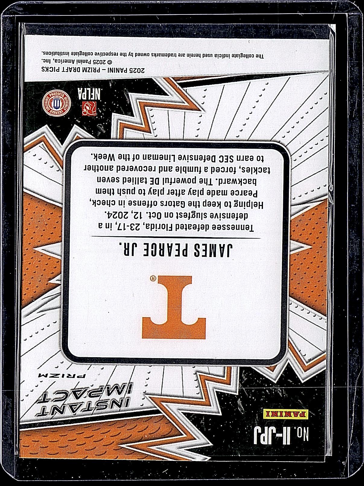 2025 Panini Prizm Draft Picks #II-JPJ James Pearce Jr. Instant Impact Gold Ice