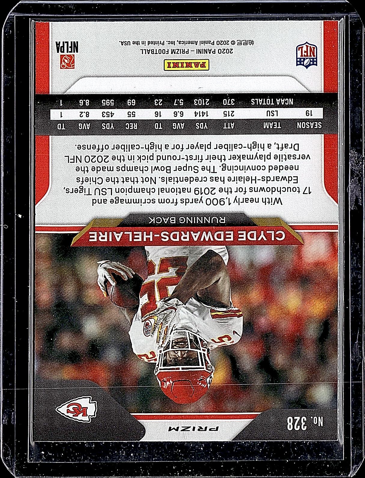 2020 Panini Prizm #328 Clyde Edwards-Helaire Prizm Red Ice