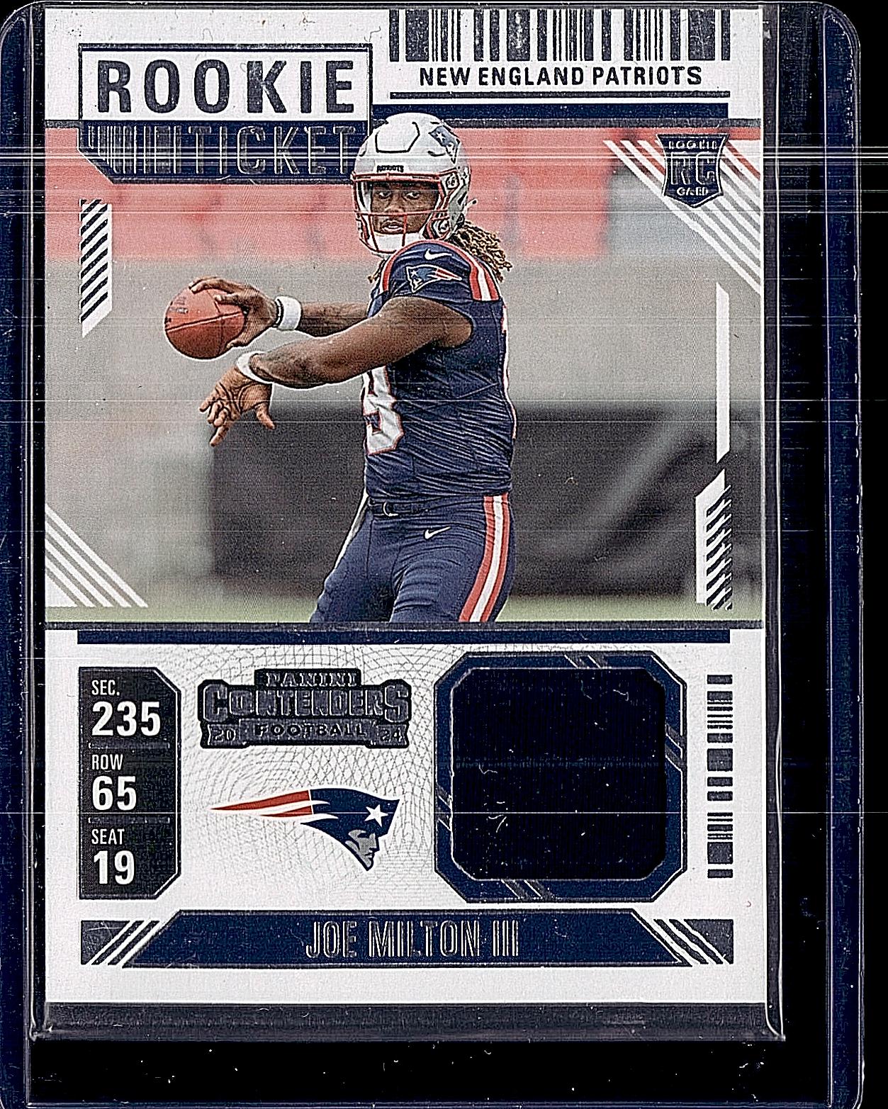 2024 Panini Contenders #RTS-JMNb Joe Milton III Rookie Ticket Swatches