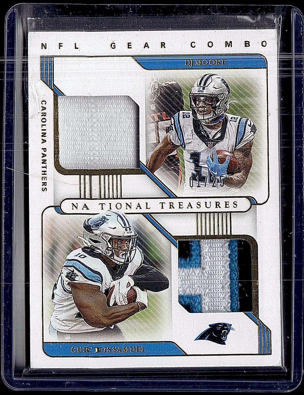 2021 Panini National Treasures #CM-CP  Samuel / Moore NFL NFL Gear Combo #/25