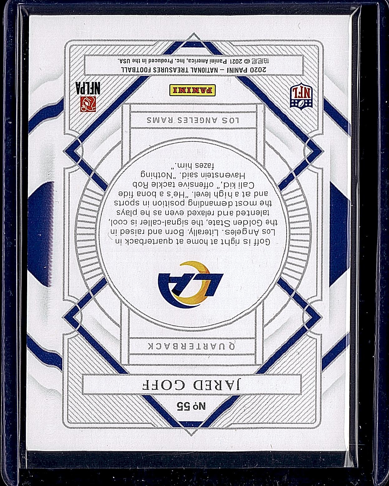 2020 Panini National Treasures #55 Jared Goff #/10