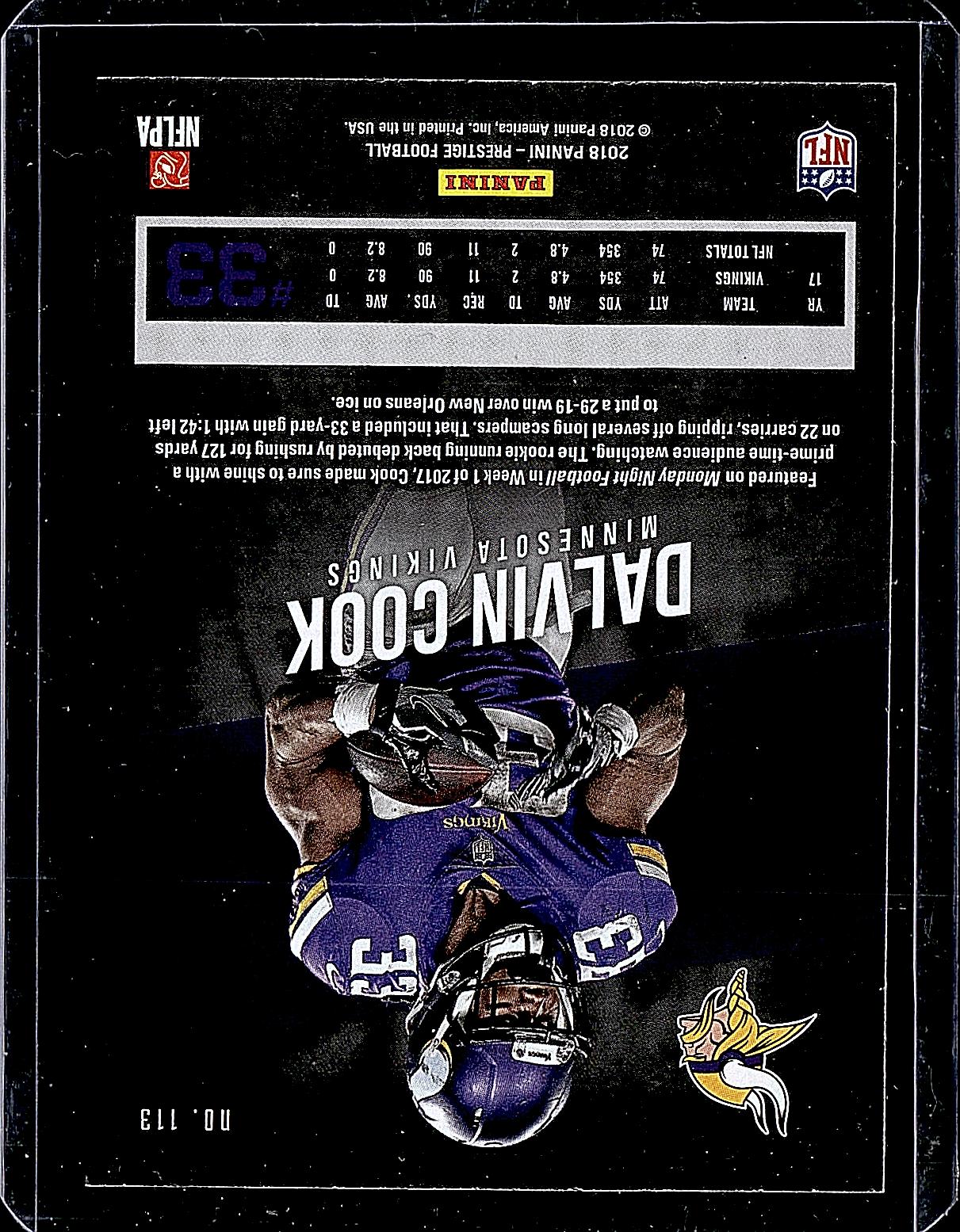 2018 Panini Prestige #113 Dalvin Cook