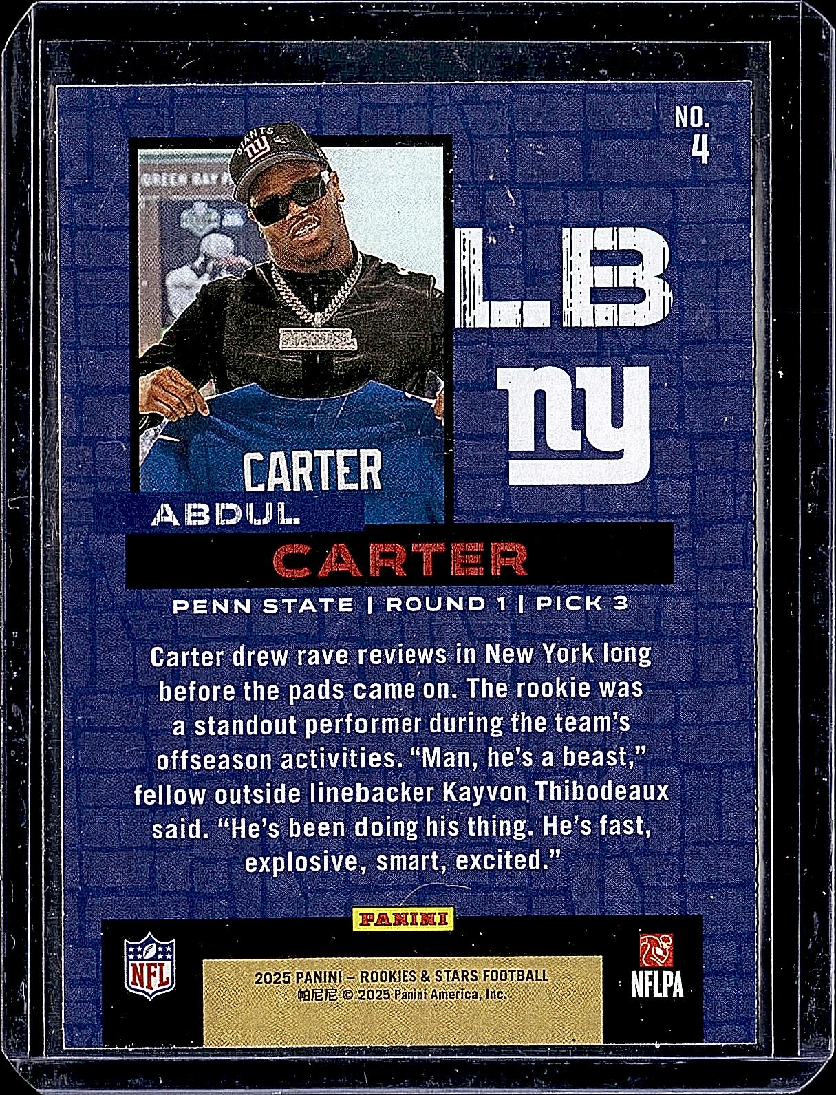 2025 Panini Select #DSM-ACR Abdul Carter Draft class
