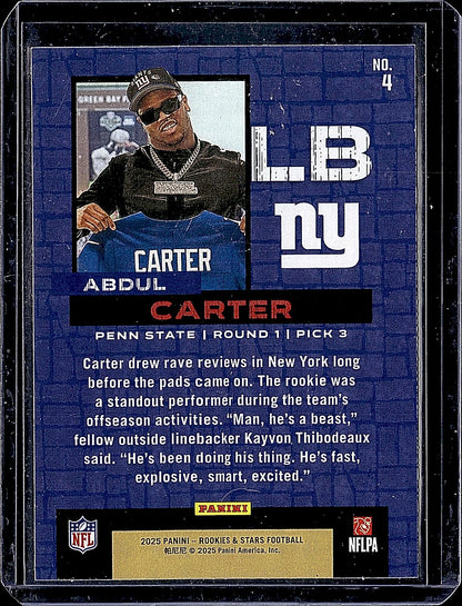 2025 Panini Select #DSM-ACR Abdul Carter Draft class