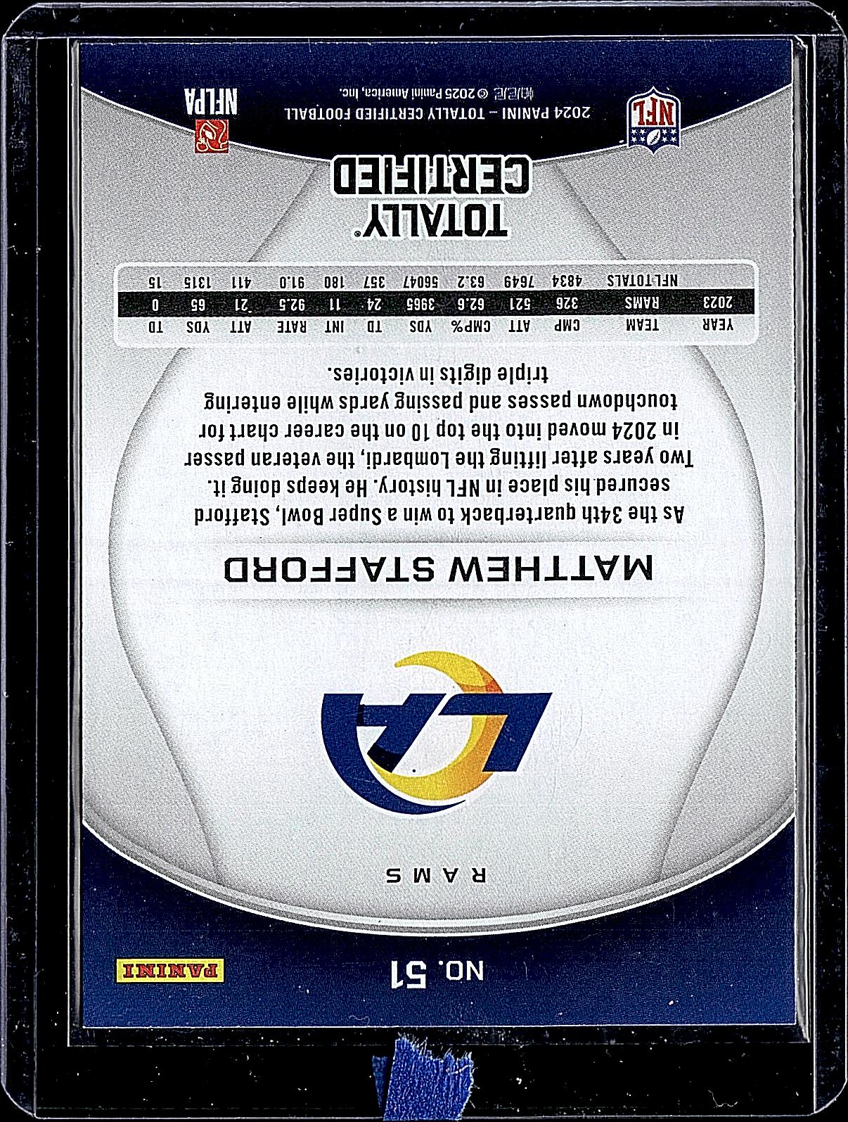 2024 Panini Totally Certified #51 Matthew Stafford