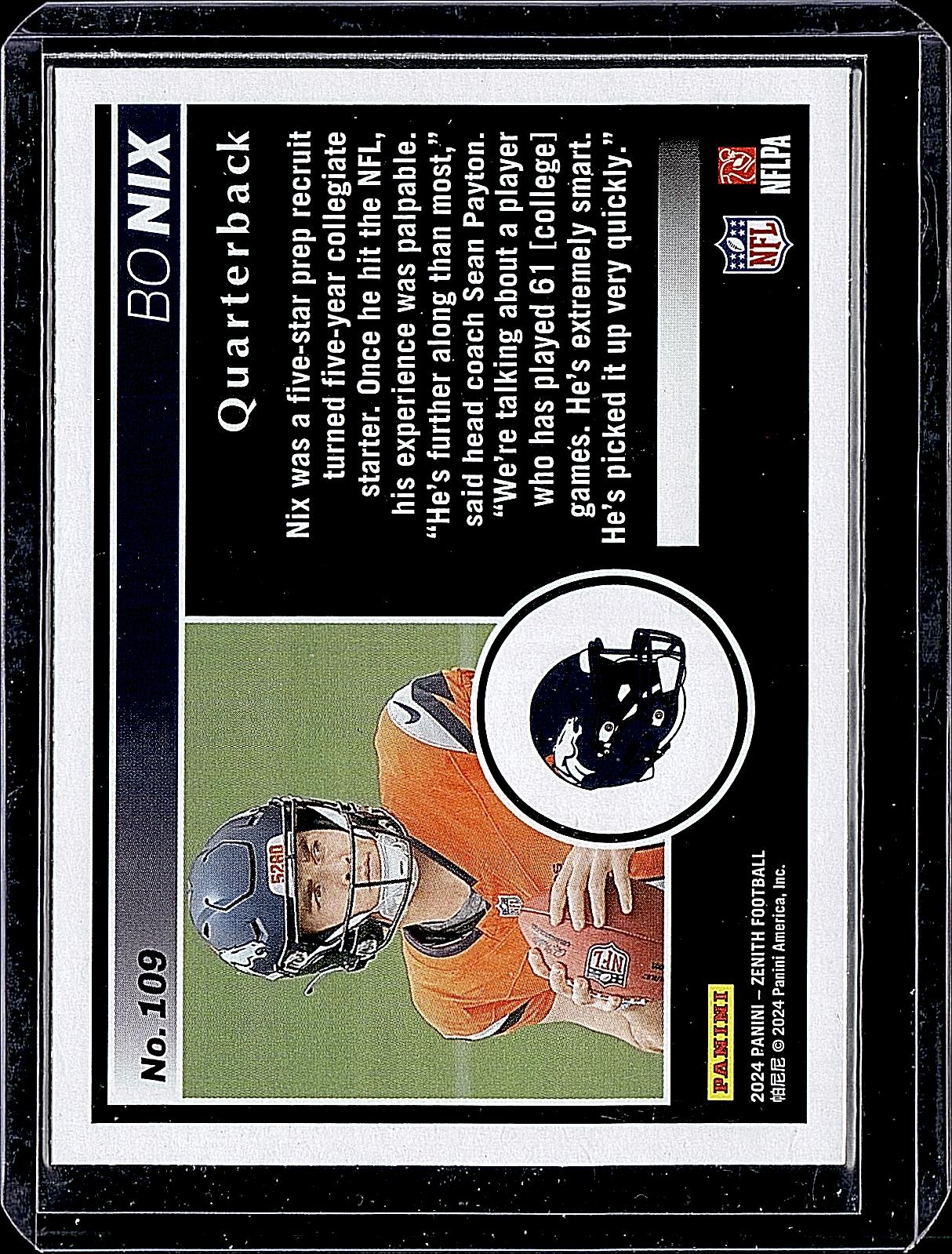 2024 Panini Zenith #109 Bo Nix Retail