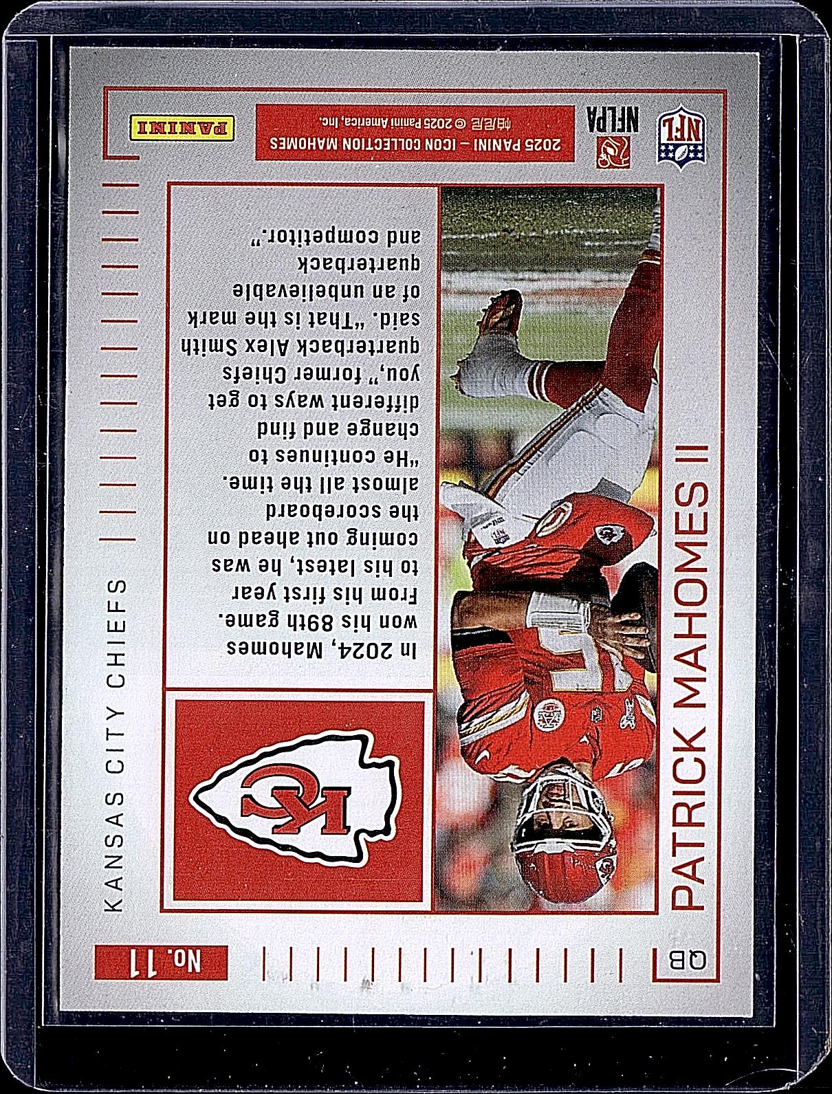 2025 Panini Authentically Mahomes Icon Collection #11 Patrick Mahomes II
