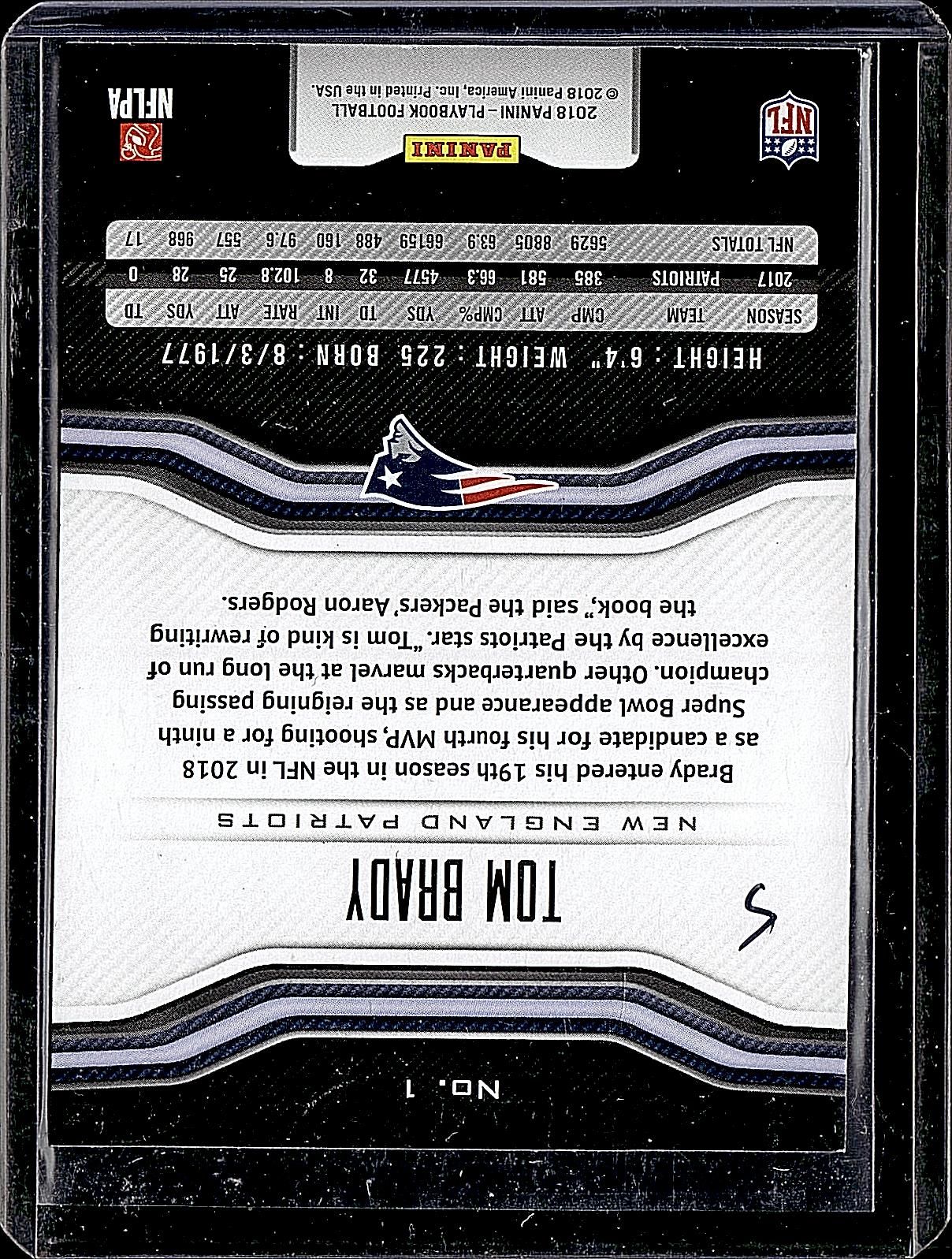 2018 Panini Playbook #1 Tom Brady