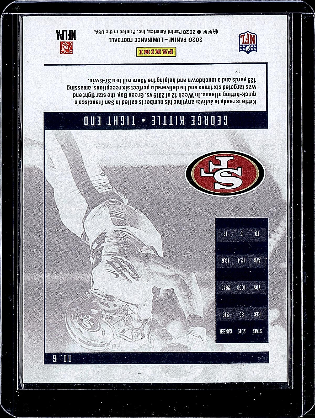 2020 Panini Luminance #6 George Kittle