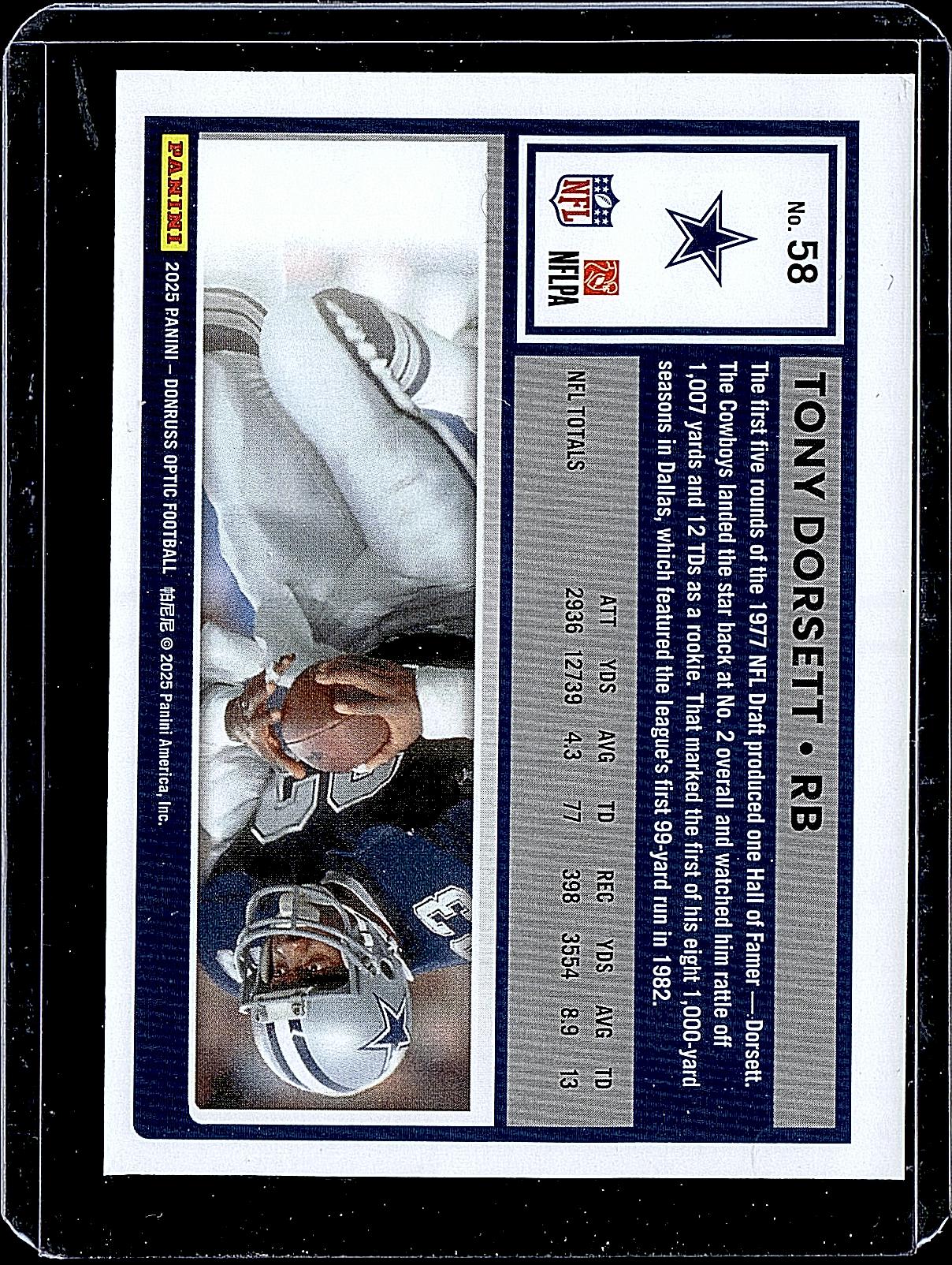 2025 Donruss Optic #58 Tony Dorsett