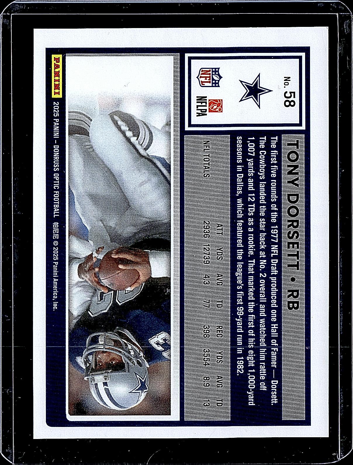 2025 Donruss Optic #58 Tony Dorsett