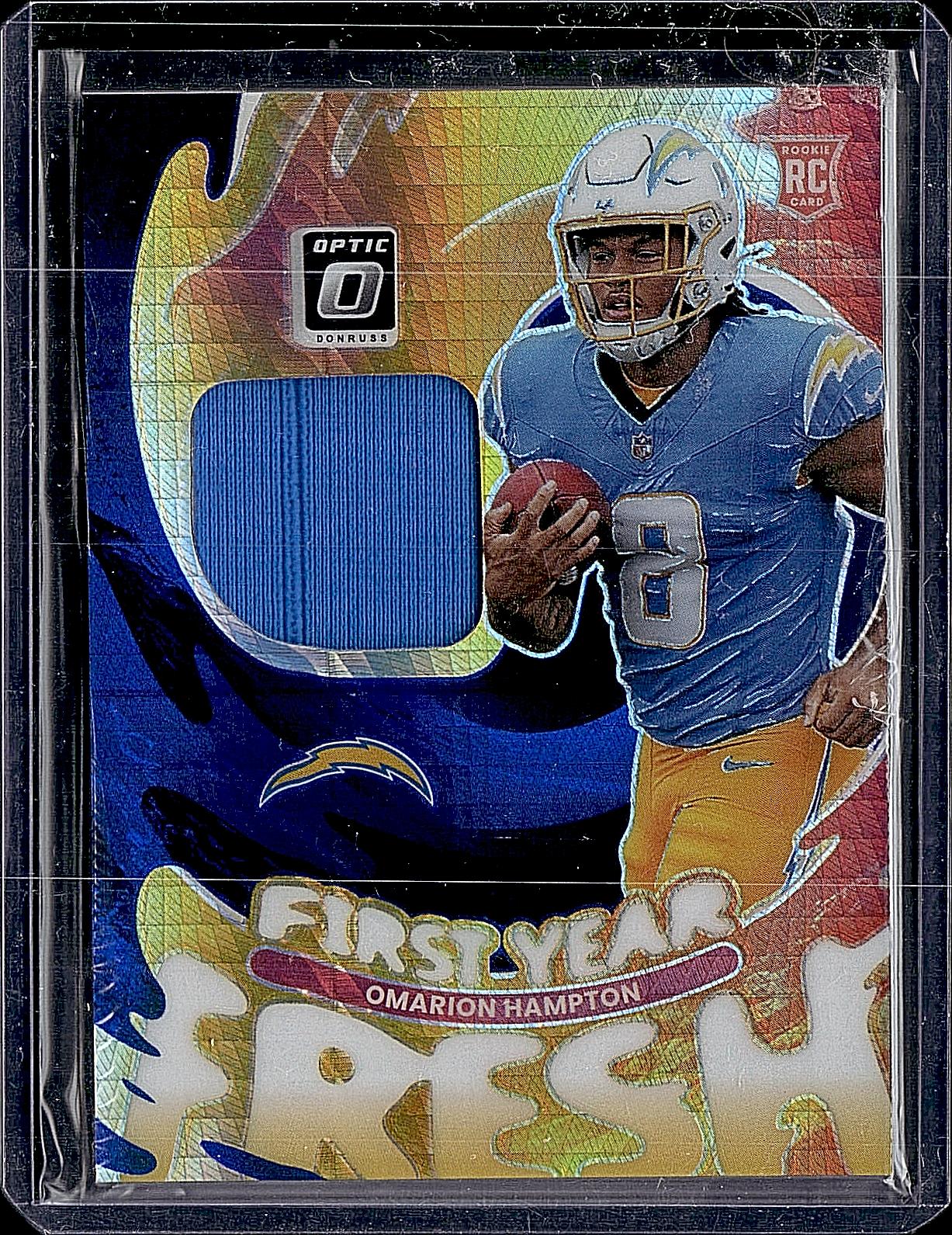 2025 Donruss Optic #FYFBH-OHN Omarion Hampton First Year Fresh Blue Hyper