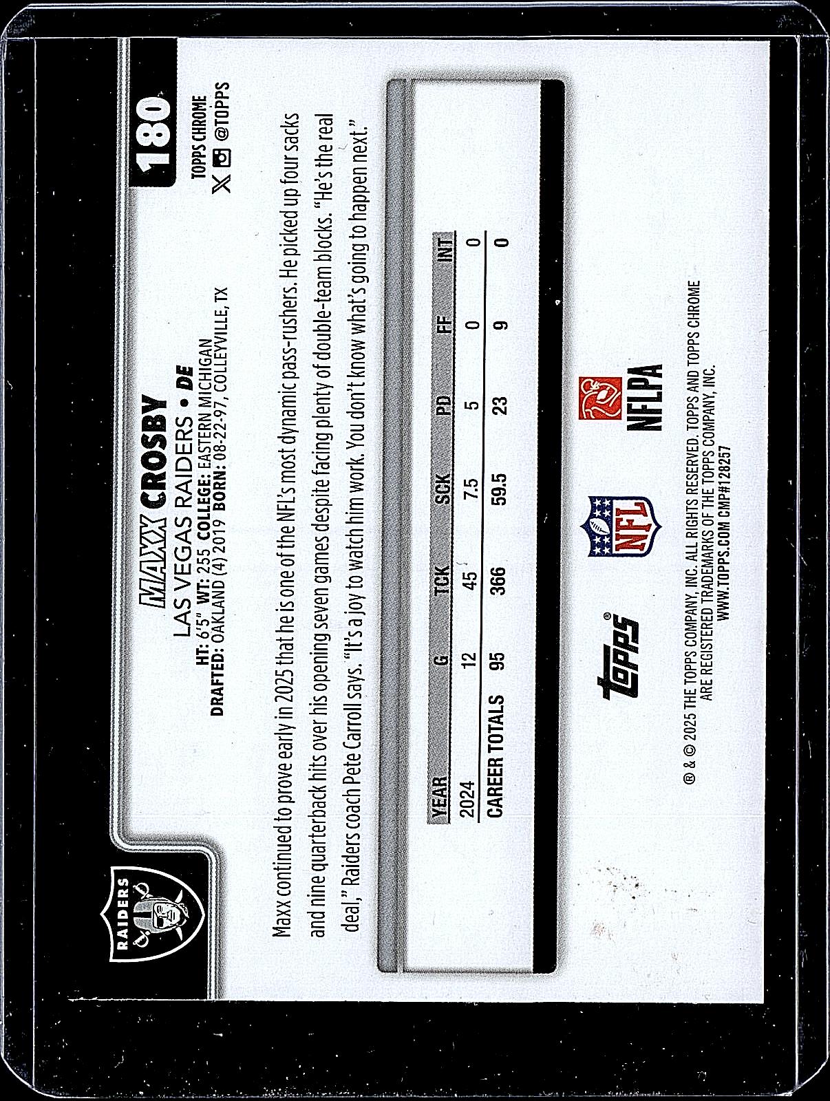 2025 Topps Chrome #180 Maxx Crosby