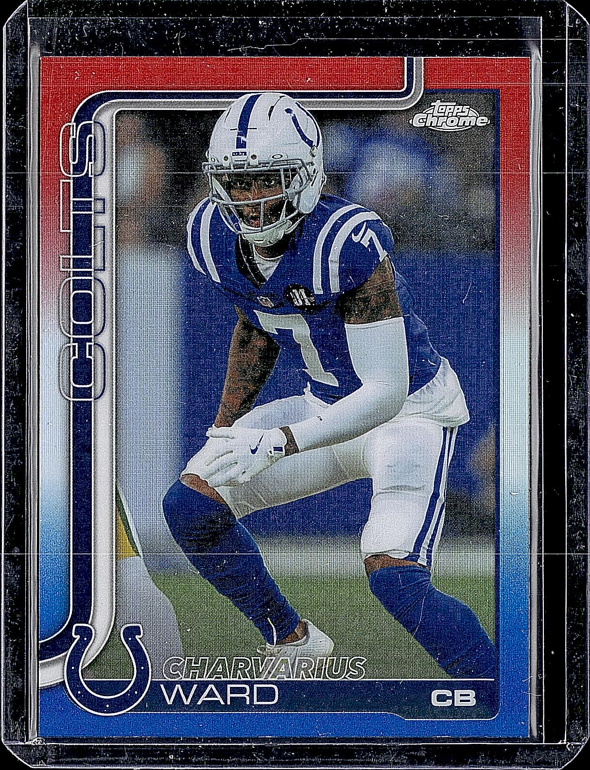 2025 Topps Chrome #129 Charvarius Ward Red White and Blue Refractor