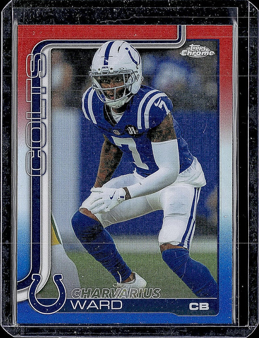2025 Topps Chrome #129 Charvarius Ward Red White and Blue Refractor