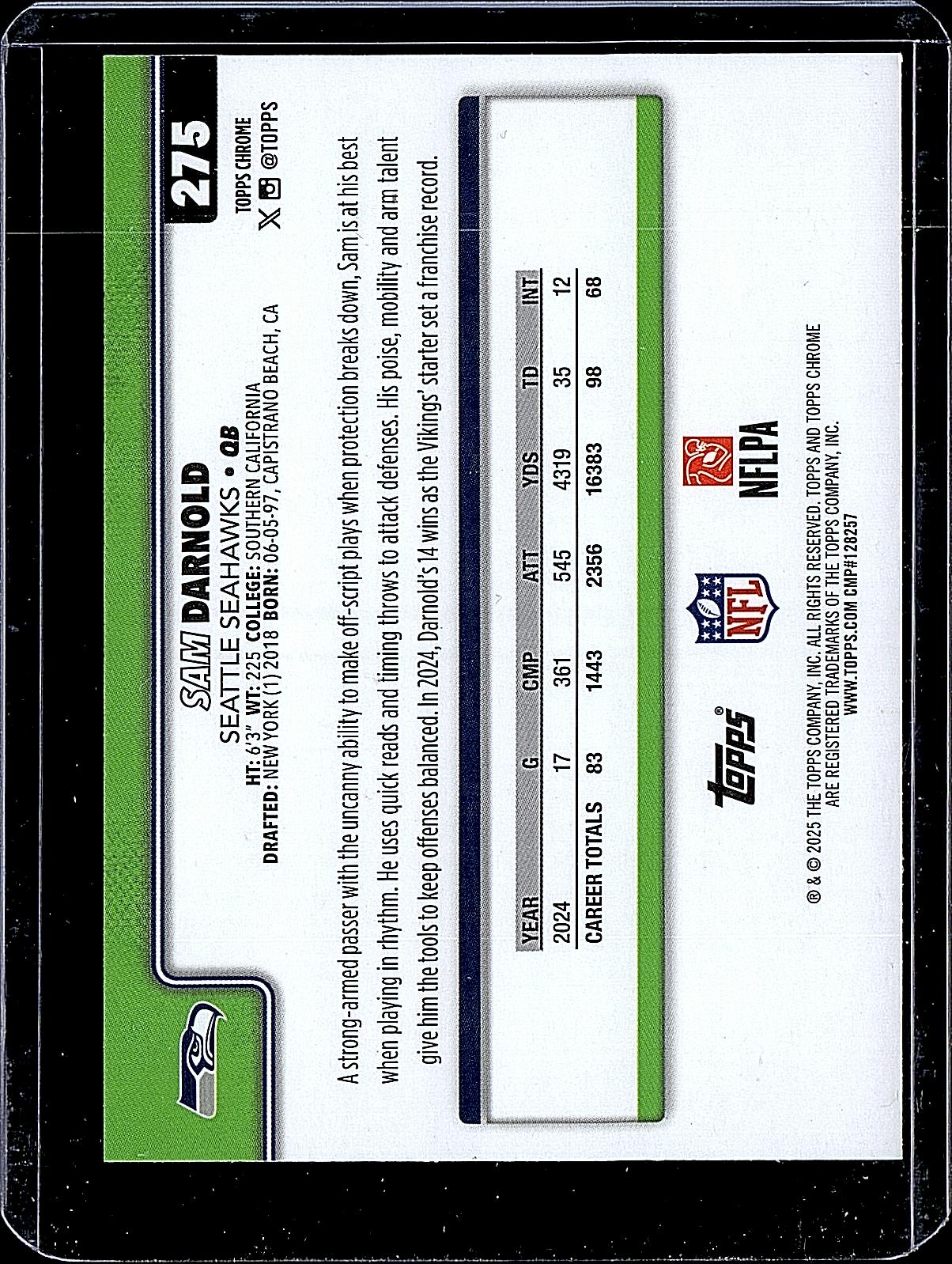 2025 Topps Chrome #275 Sam Darnold