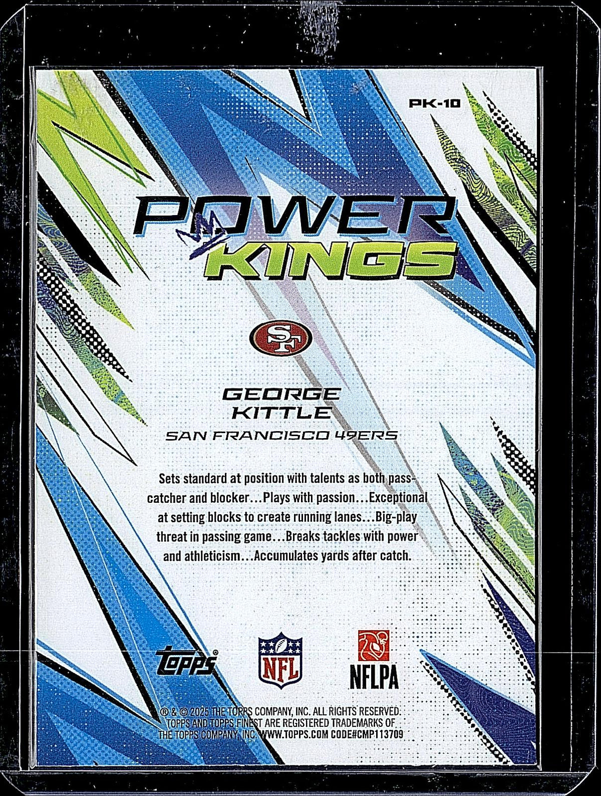 2025 Topps Finest Football  George Kittle Topps Finest Power Kings #PK-10
