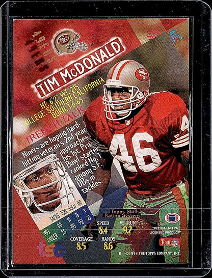 Topps Stadium Club #402 Tim McDonald