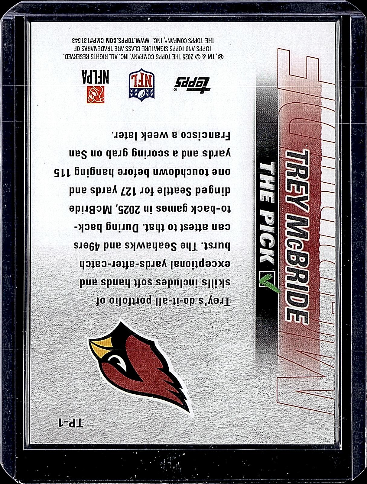 2025 Topps Signature Class #TP-1 Trey McBride The Pick