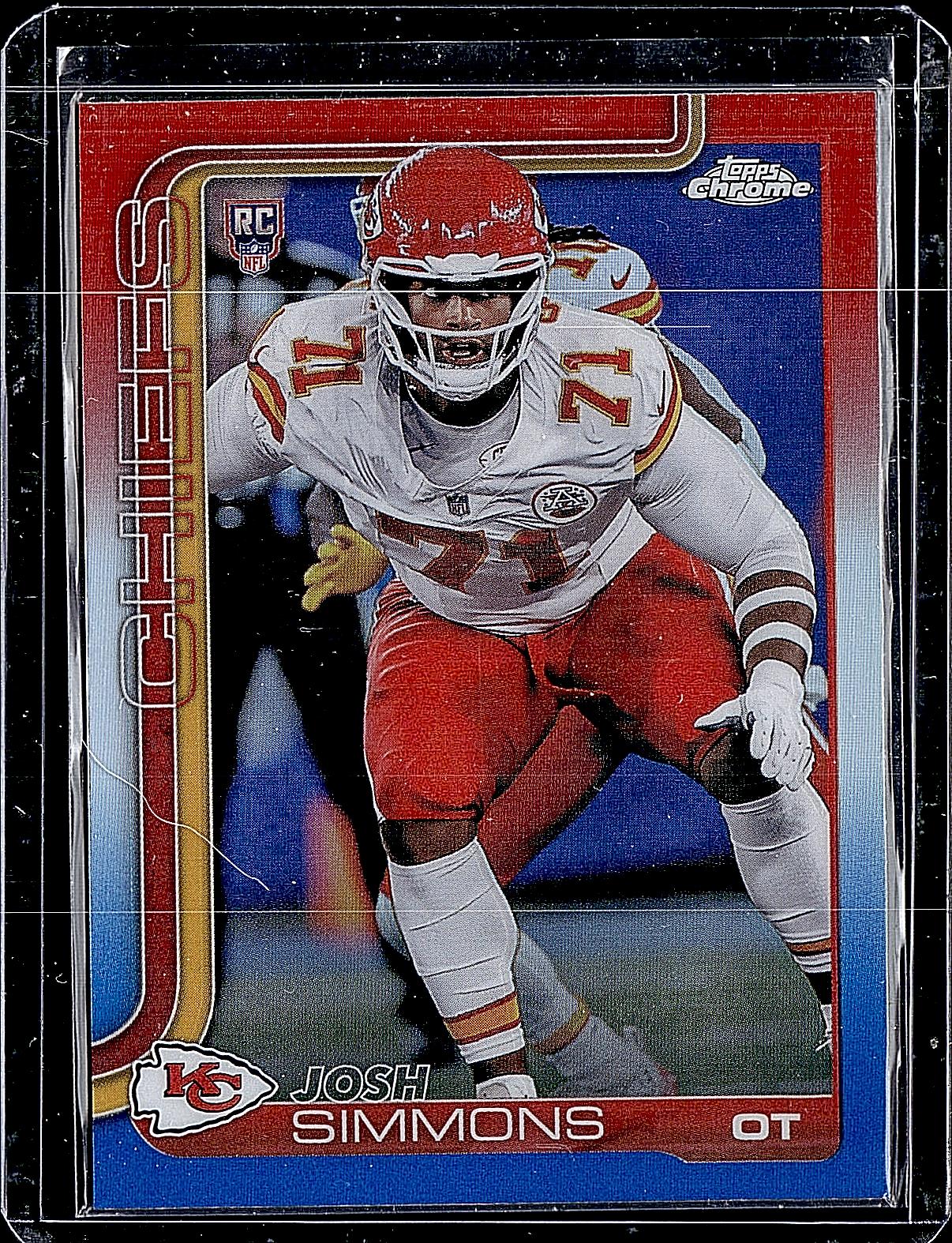 2025 Topps Chrome #304 Josh Simmons Red White and Blue Refractor