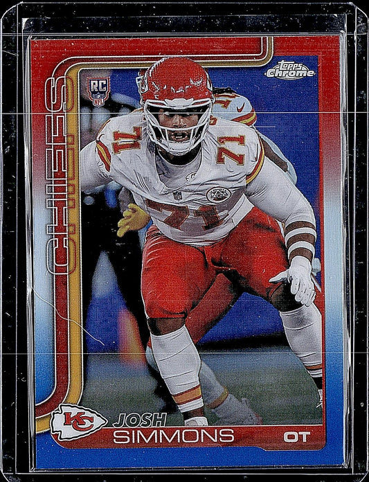2025 Topps Chrome #304 Josh Simmons Red White and Blue Refractor