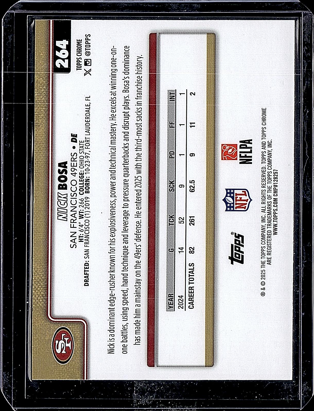 2025 Topps Chrome #264 Nick Bosa Topps Refractor