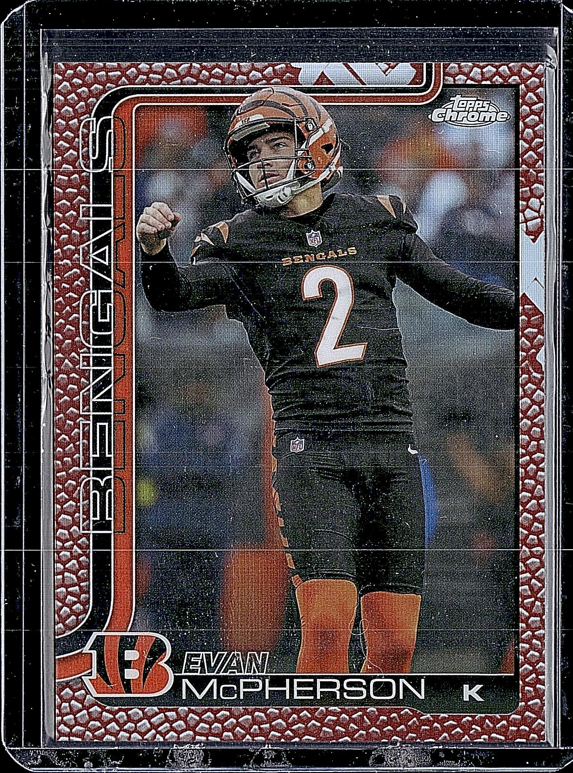 2025 Topps Chrome #64 Evan McPherson Football Leather Refractor