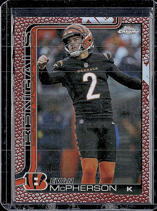 2025 Topps Chrome #64 Evan McPherson Football Leather Refractor