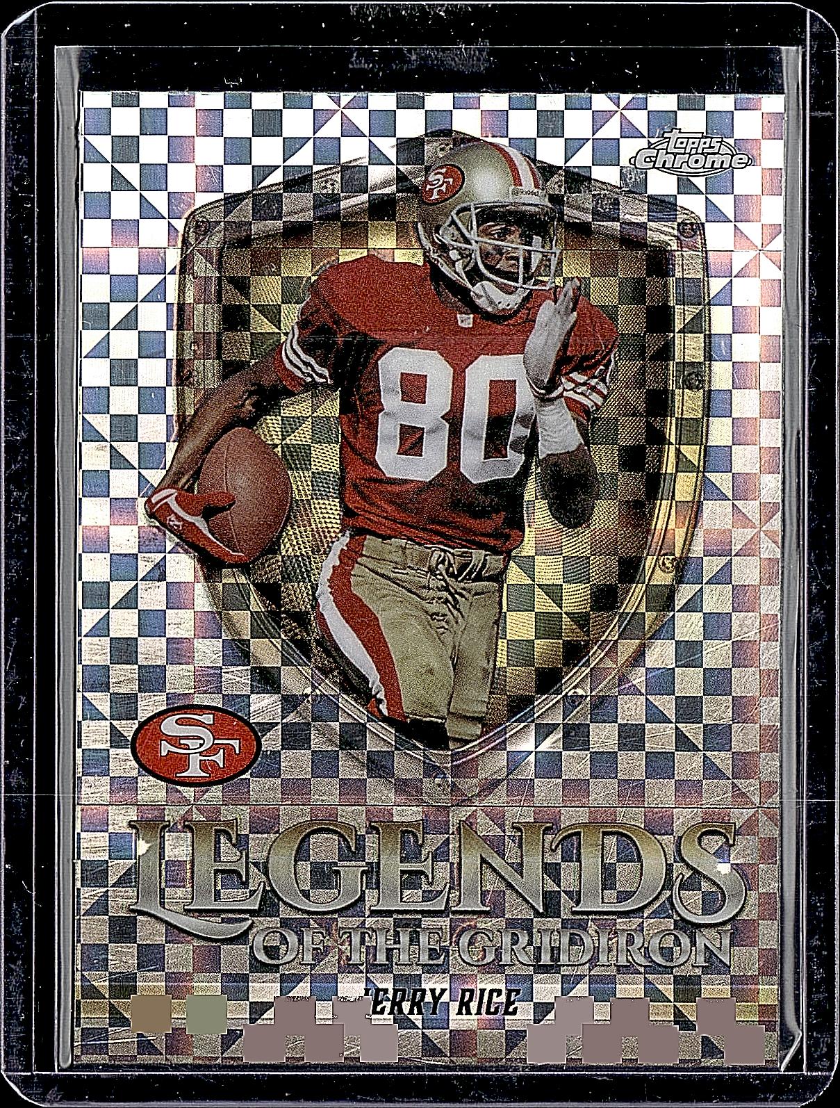2025 Topps Chrome #LOG-21 Jerry Rice Legends of the Gridiron X-Fractor