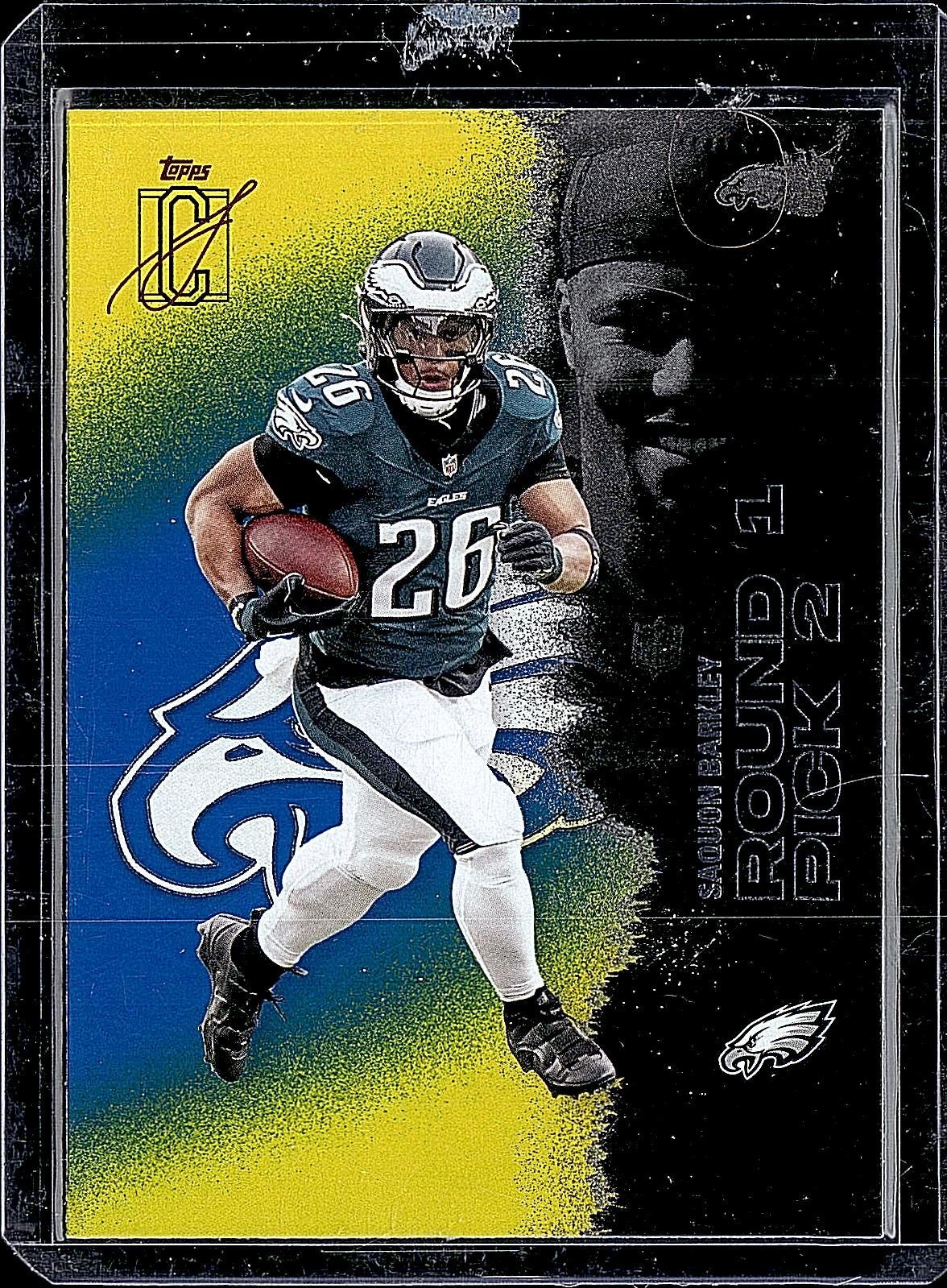 2025 Topps Signature Class #43 Saquon Barkley Blue & Yellow
