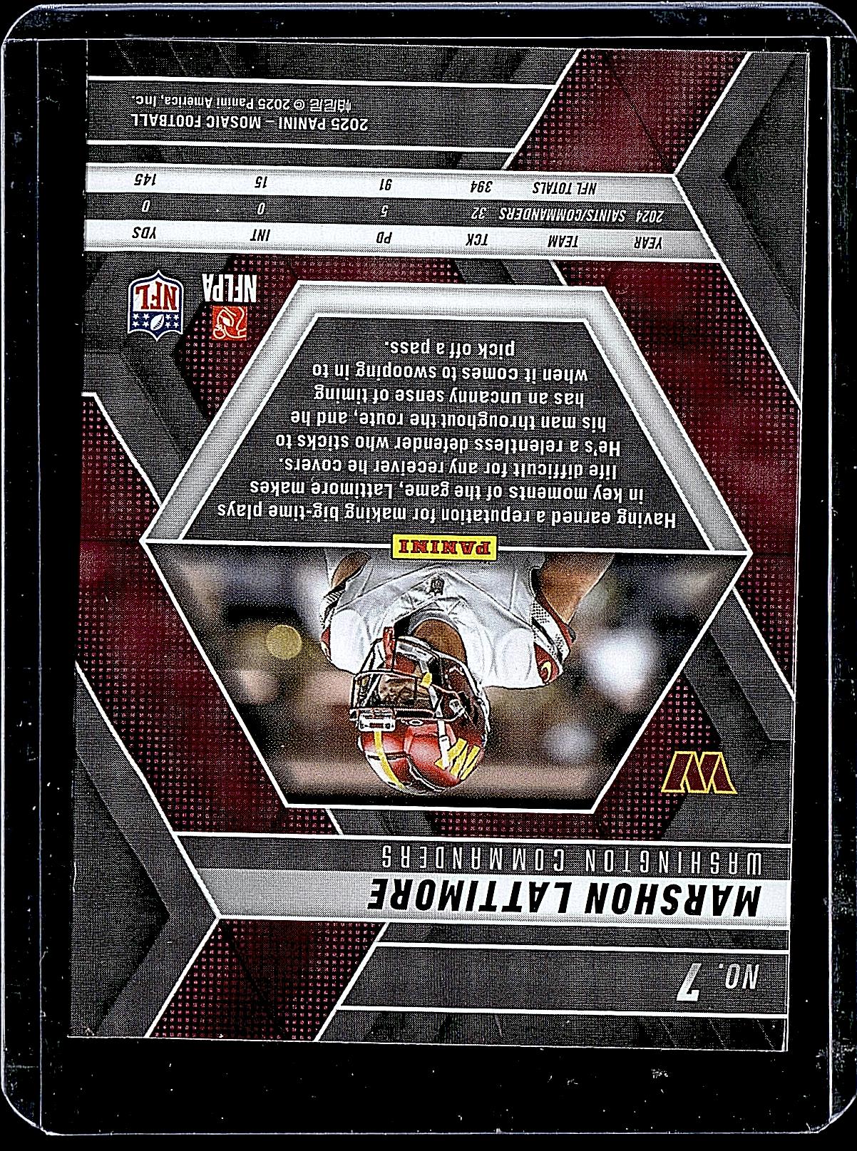 2025 Panini Mosaic #7 Marshon Lattimore