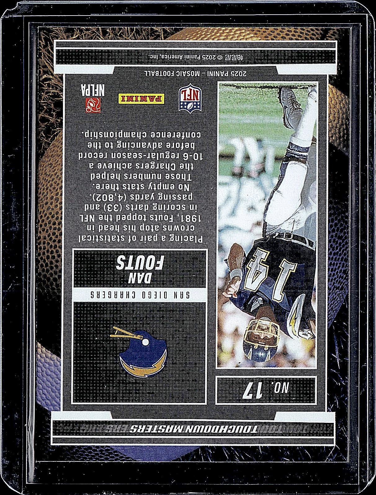 2025 Panini Mosaic #17 Dan Fouts Touchdown Masters