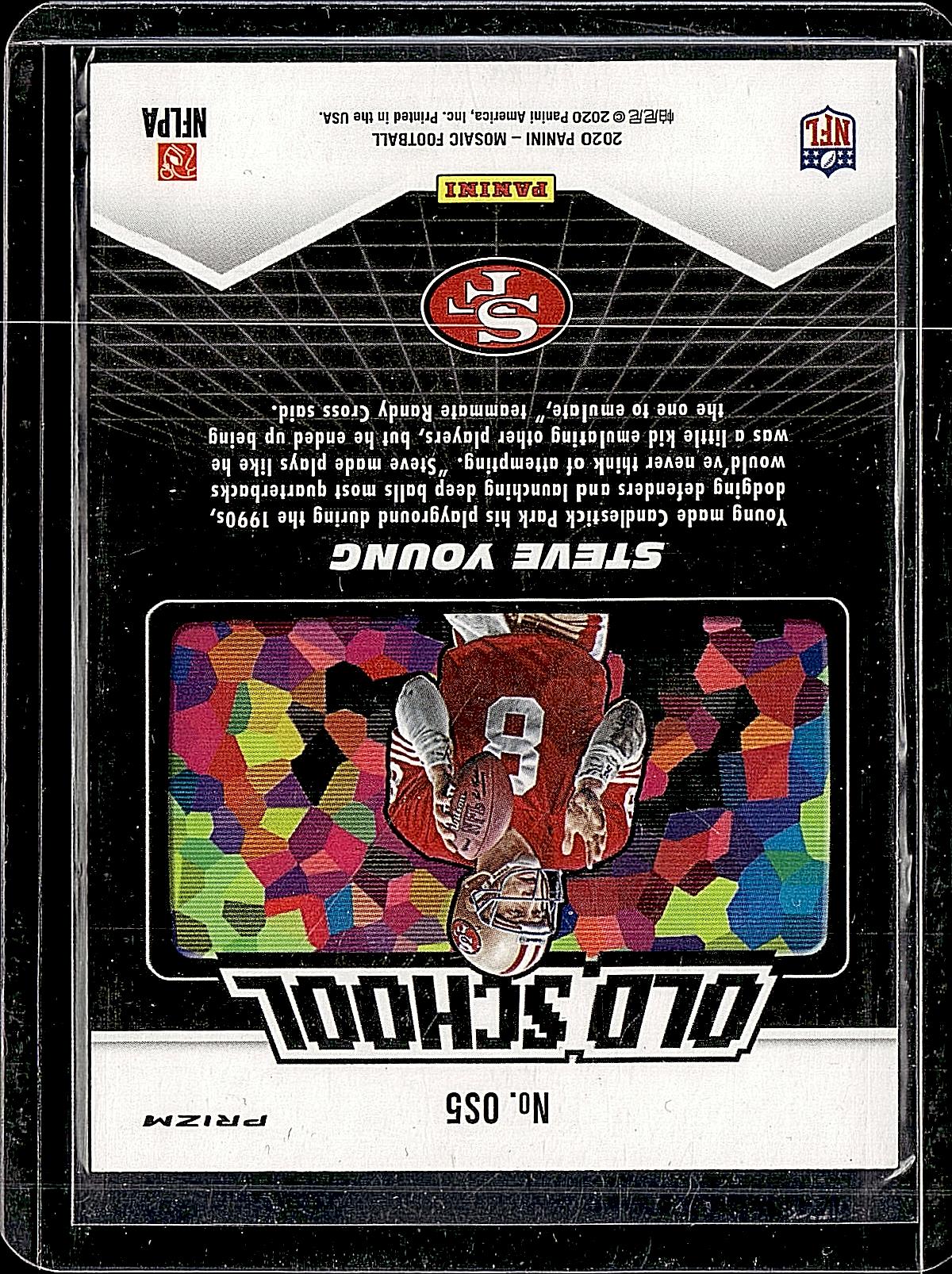 2020 Panini Mosaic #OS5 Steve Young Old School Prizm Green