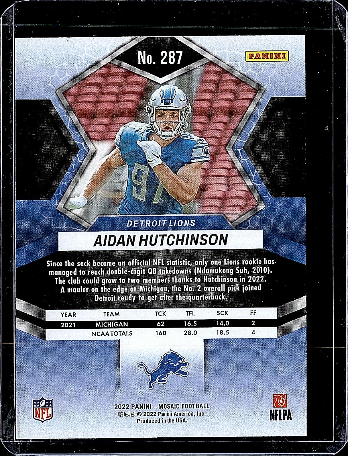 2022 Panini Mosaic #287 Aidan Hutchinson