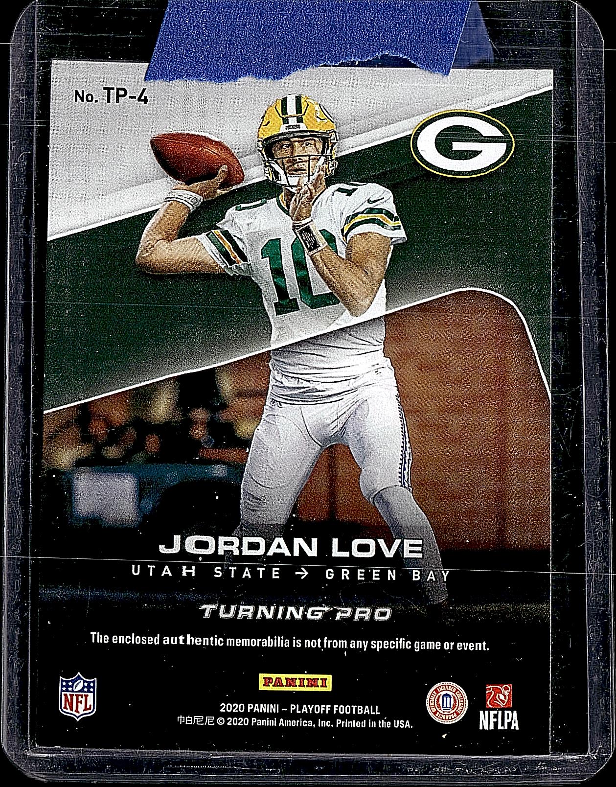 2020 Panini Playoff #TP-4 Jordan Love Turning Pro Memorabilia