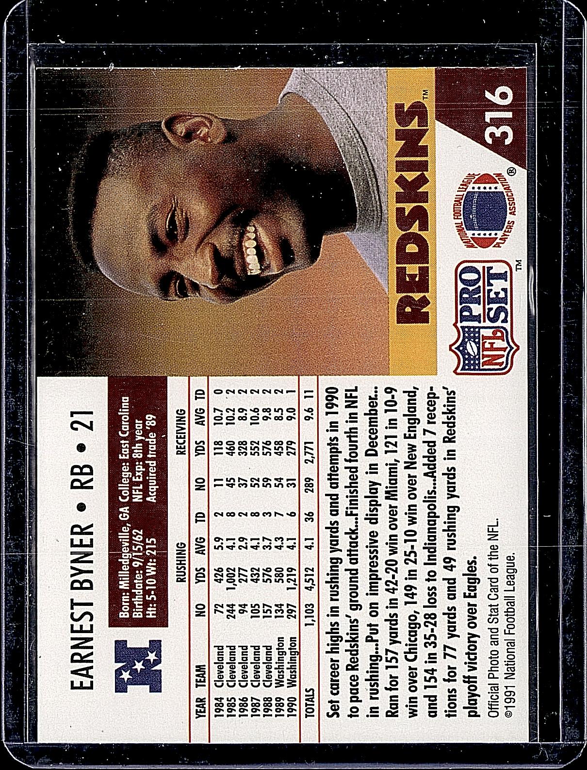 1991 Pro Set #316 Earnest Byner