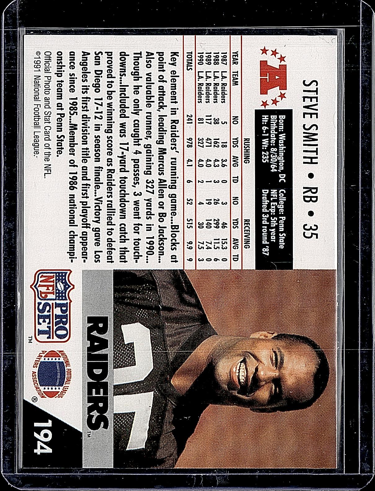 1991 Pro Set #194 Steve Smith