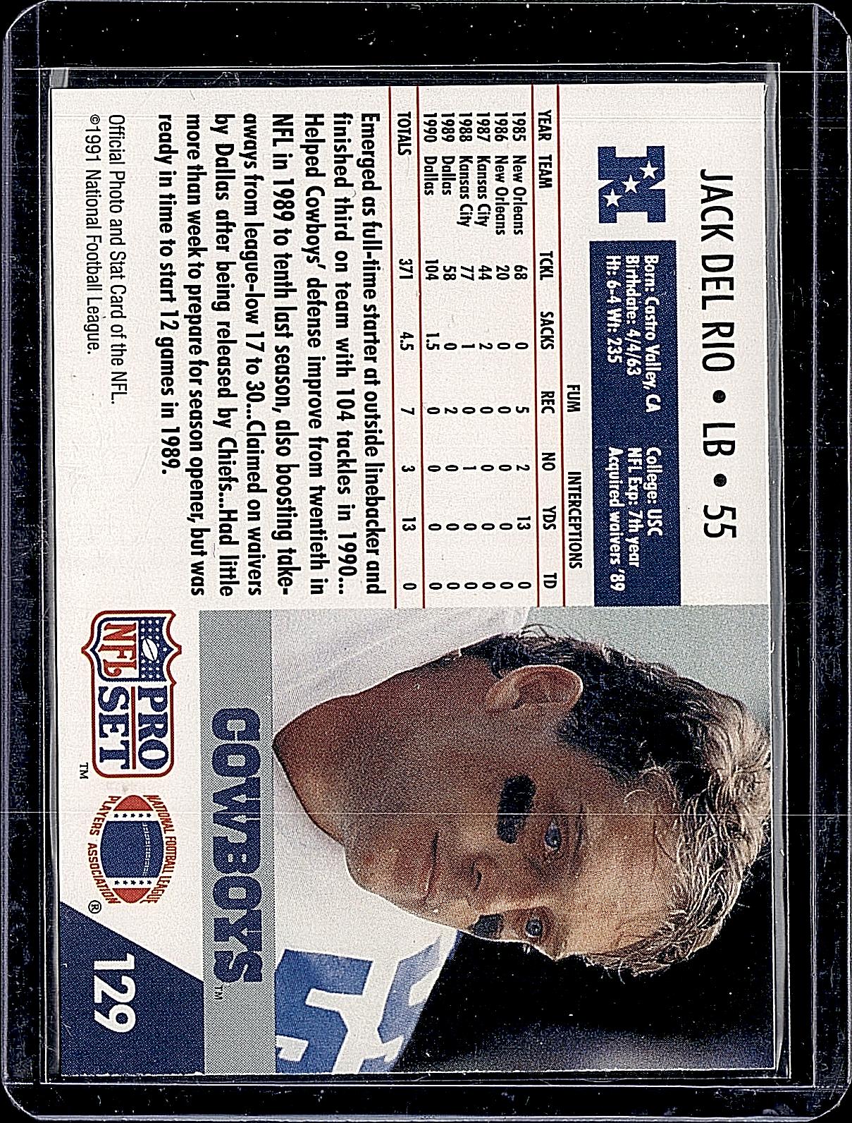 1991 Pro Set #129 Jack Del Rio