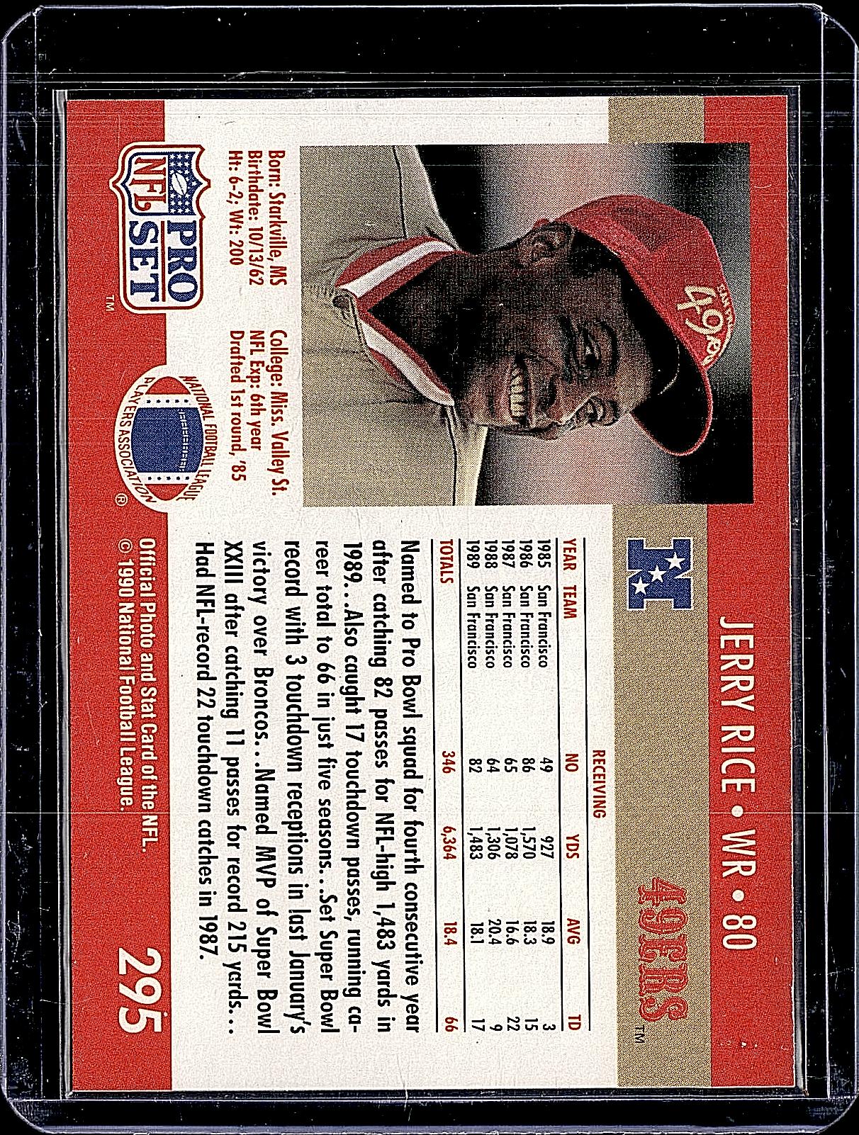1990 Pro Set #295 Jerry Rice