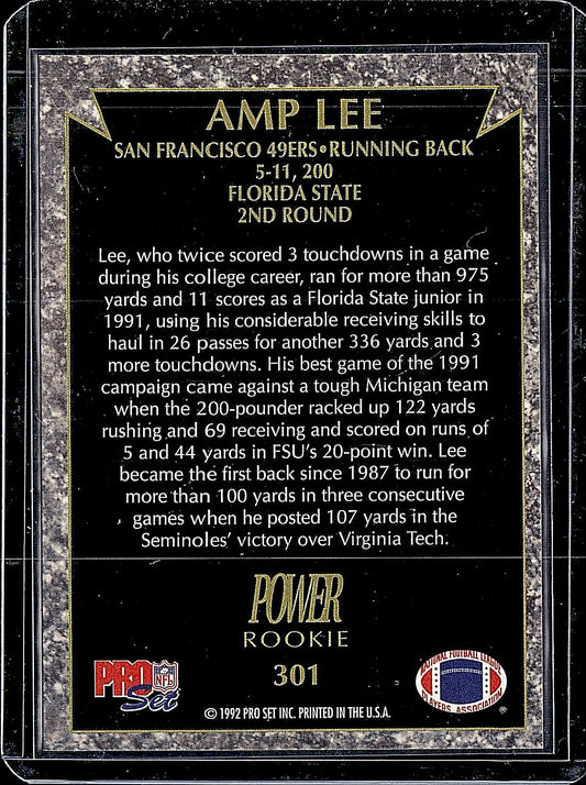 1992 Pro Set Power #301 Amp Lee