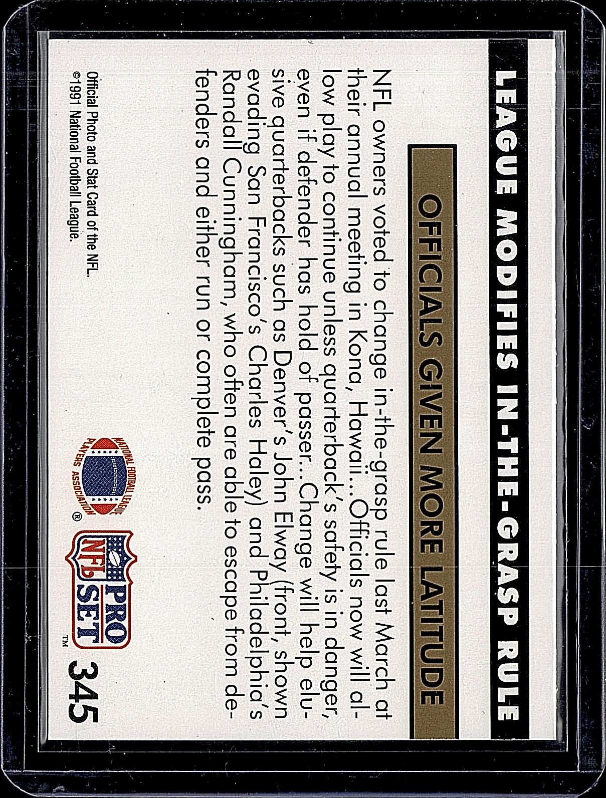 1991 Pro Set #345 NFL Newsreel