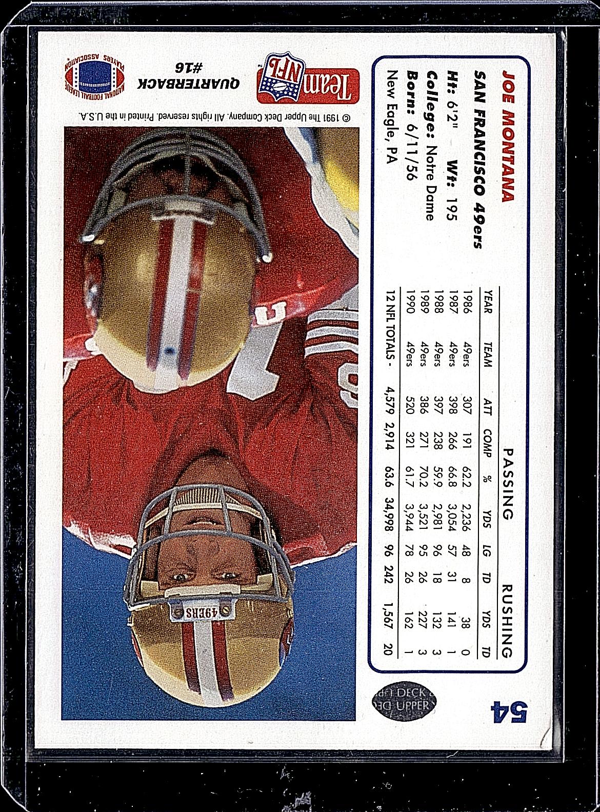 1991 Upper Deck #54 Joe Montana