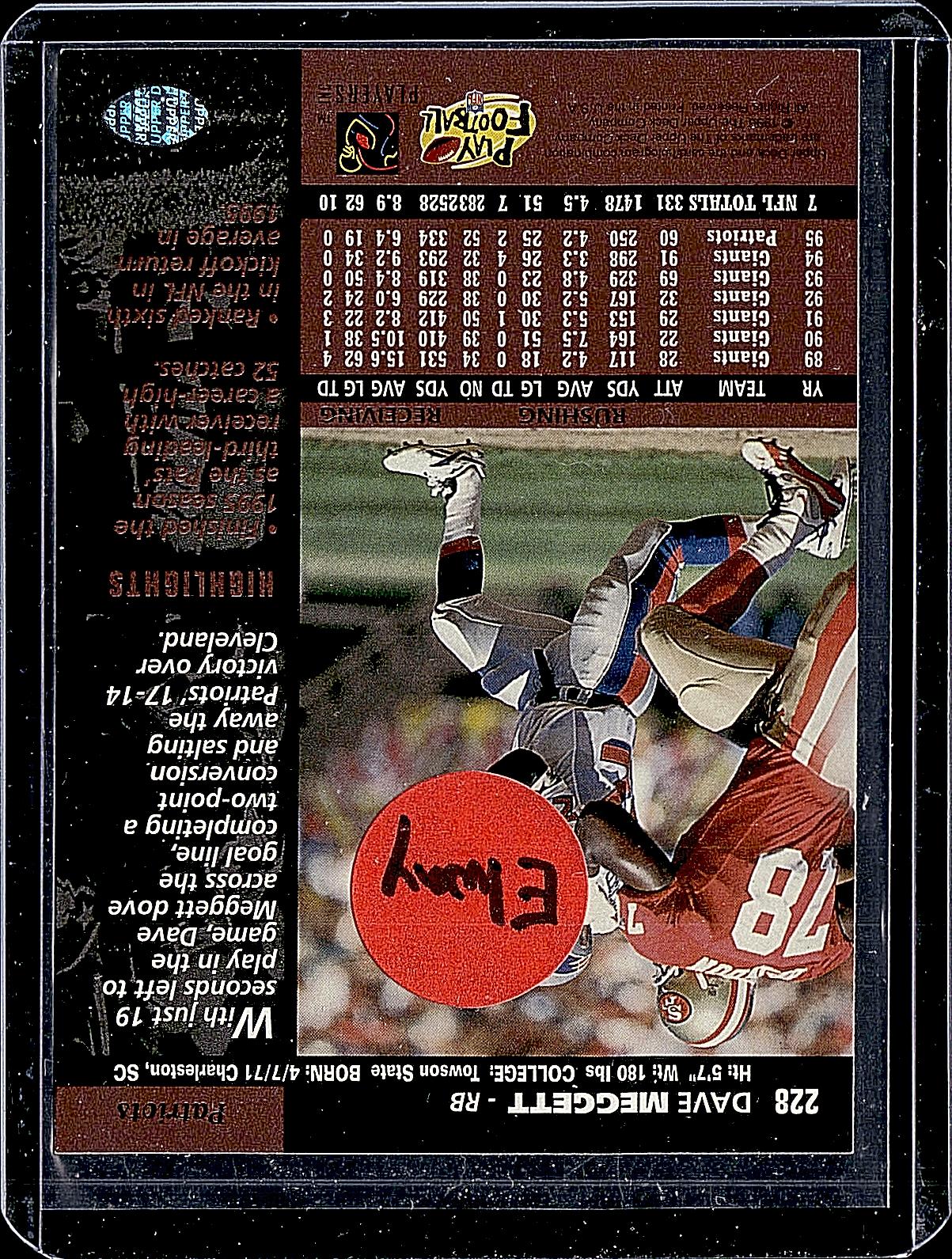 1996 Upper Deck #228 Dave Meggett