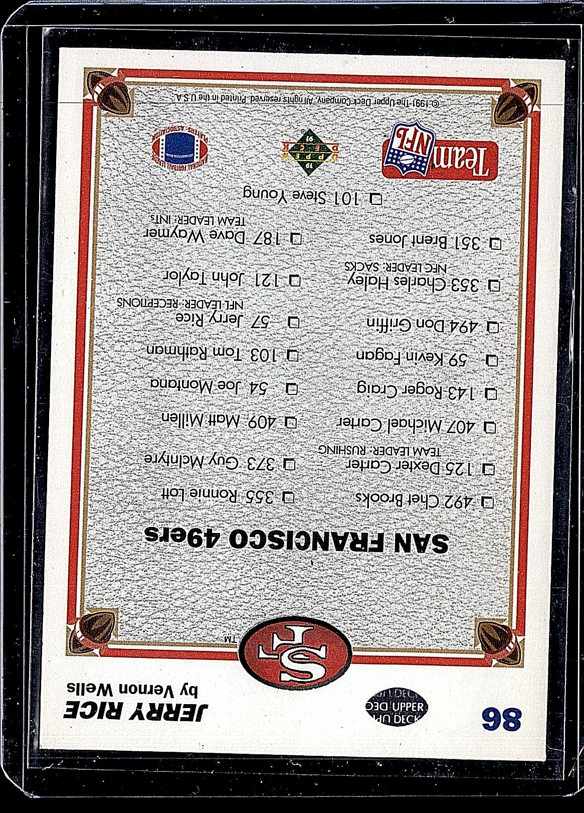 1991 Upper Deck #86b Jerry Rice