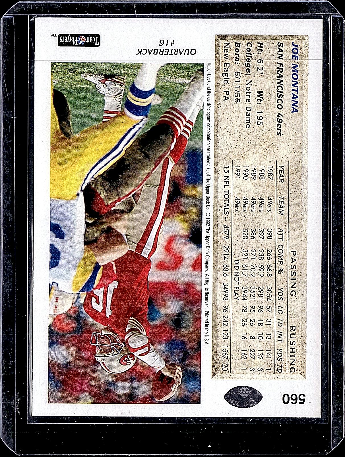 1992 Upper Deck #560 Joe Montana
