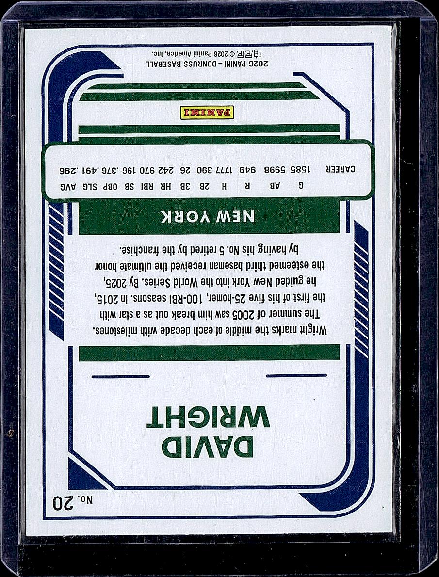2026 Donruss #20 David Wright Liberty