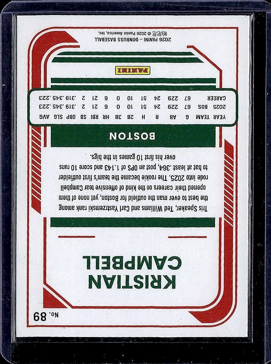 2026 Donruss #89 Kristian Campbell Red and Blue